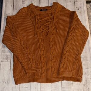 Forever 21 Rust Cable Knit Sweater